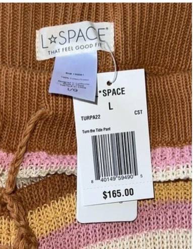 l*space L* TURN THE TIDE PANT Crochet Knit Stripe Size L NEW