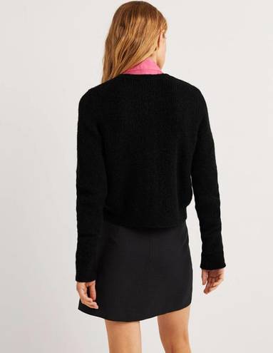 Boden USA Boden Jewel Button Fluffy Black Cardigan