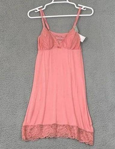 Marilyn Monroe  Women's Pink Lace Trim V Neck Chemise Nightwear Adjustable Straps