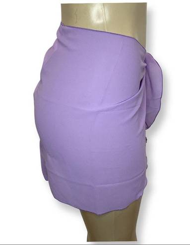 Zuliana lilac lettuce trim sarong/cover up