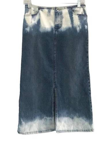 Carolina Blues Bleach Dyed Denim Skirt Vintage Jean Skirt Teen 12