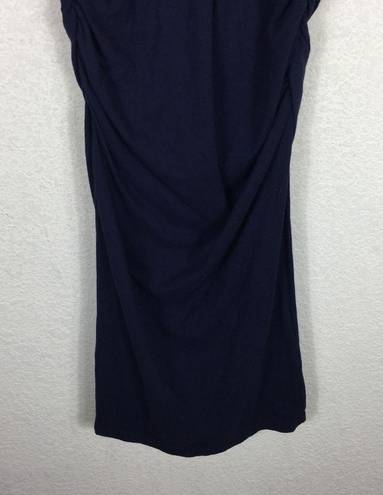 Michael Stars  Blue Ruched 3/4th Sleeve Midi Dress Medium