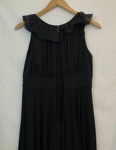 Max and Cleo  Black Pleated Sleeveless Knee Length Empire Waist Ruffle Dress 6