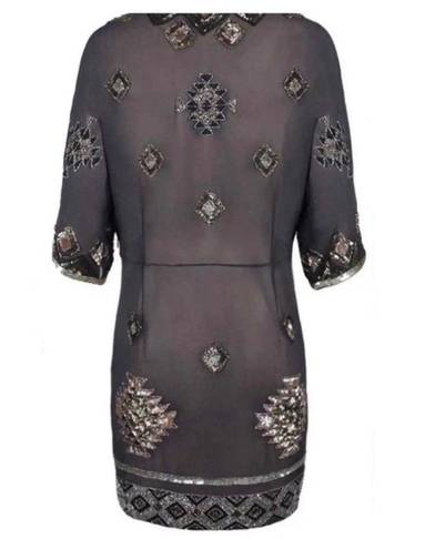 ALLSAINTS  Spitalfields Paloma Chariot Beaded Sequin Silk Tunic Dress 6