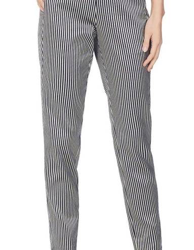 Michelle Mason  Stripe Sateen Trouser Metallic vertical stripe navy trousers