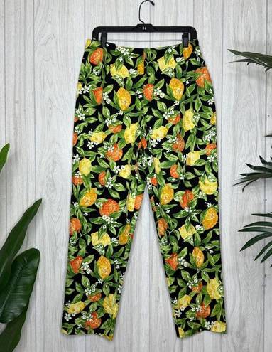 Talbots  Citrus Fruit Print Slacks Crop Pants size 12