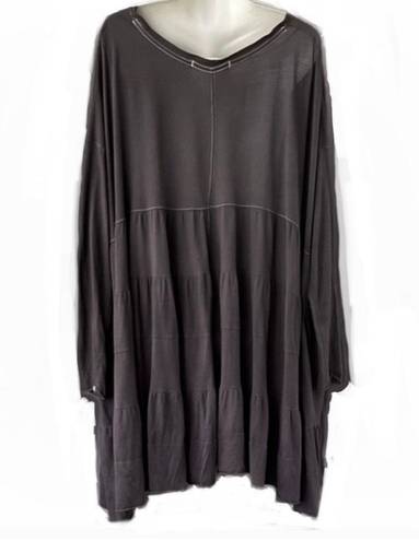 Free People NWOT Rory Oversized Tiered Long Sleeve Scoop Neck Midi Tunic XS