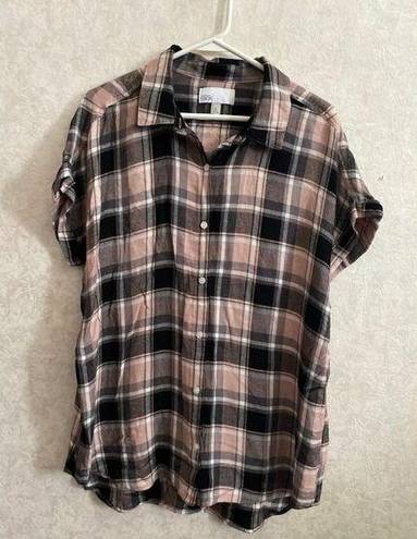 Nordstrom  Rack women’s large pink plaid button down top