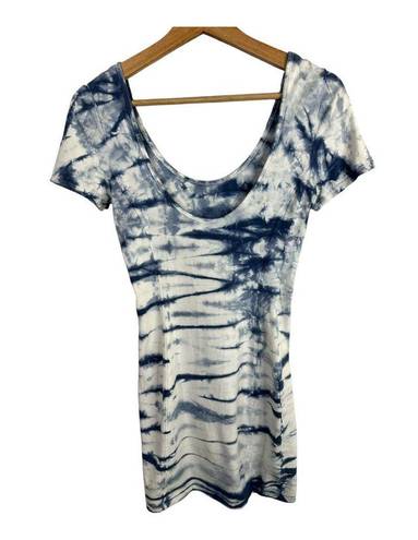 Talula  Aritzia Womens size Small Tie Dye Blue Bodycon Scoop Neck Mini Dress