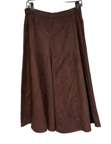 Coldwater Creek NWT,  Crinkle Faux Chamois Brown A line Skirt