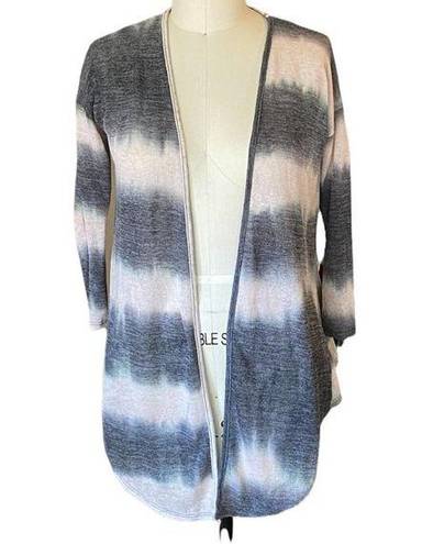 Happening in the present Long Blue Tie Dye Thin Cardigan Sweater Top by  ~ XS