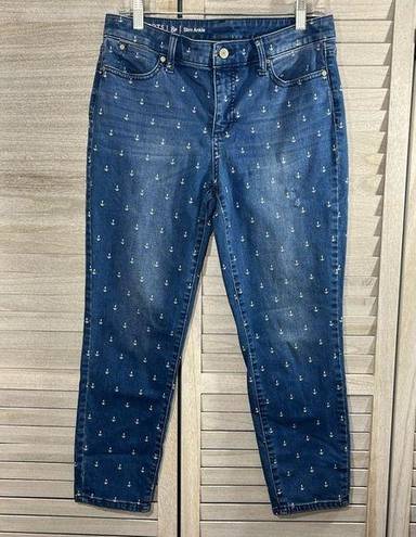 Talbots  "Flawless" Slim Ankle Jeans w Anchor Design-8P