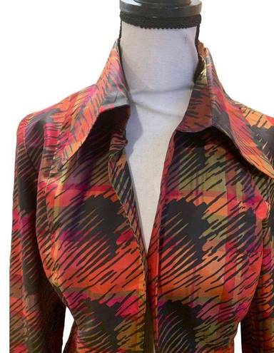 Russell  Kemp Vintage 80s or 90s Blazer Geometric Pattern Orange Green Wmn Small