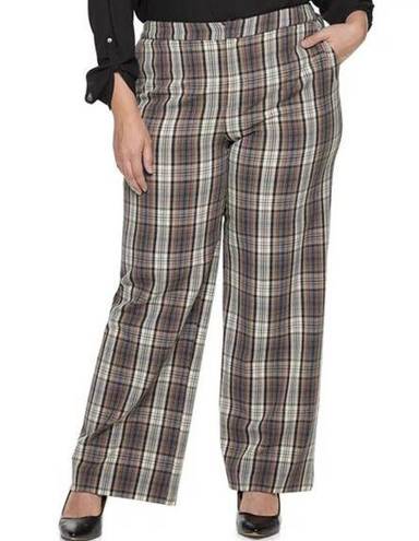 Apt. 9 Cara Santana x  Plaid Pant High Rise Wide Pants 14