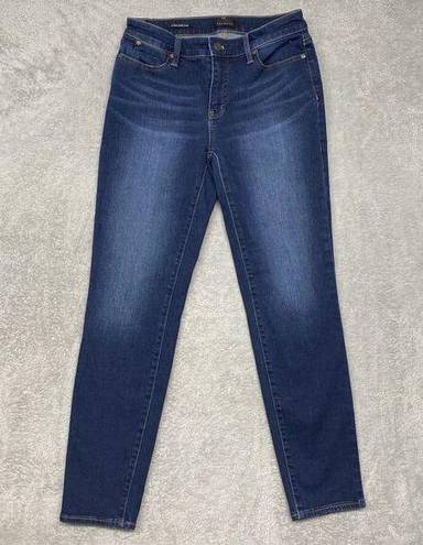 Talbots  Jeans Womens 2 Blue Skinny Slim Ankle Denim Med Wash Mid Rise Distressed