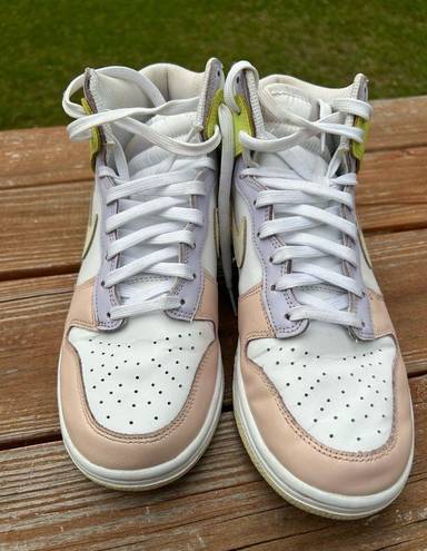 Nike Dunk High Women's Shoes Cashmere Lemon Twist White Size 8