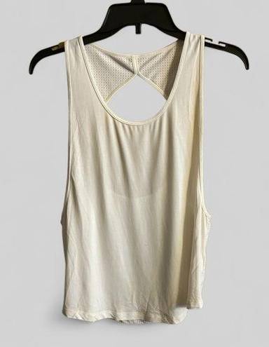 Buffbunny  ladies crossover off white ventilated activewear tank size XS