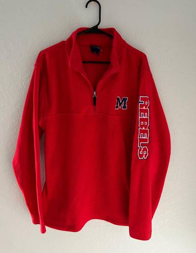 Oversized Ole Miss Fleece Quarter Zip Size L