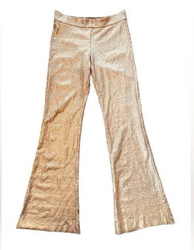 Glitz Avenue Montaigne Bellini Sequins Gold Luxury  Glam Party Flare Pants