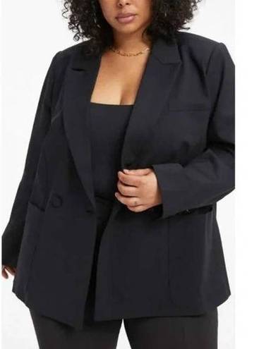 Good American  The Boss 2.0 Double Breasted Blazer in Black XS NWT