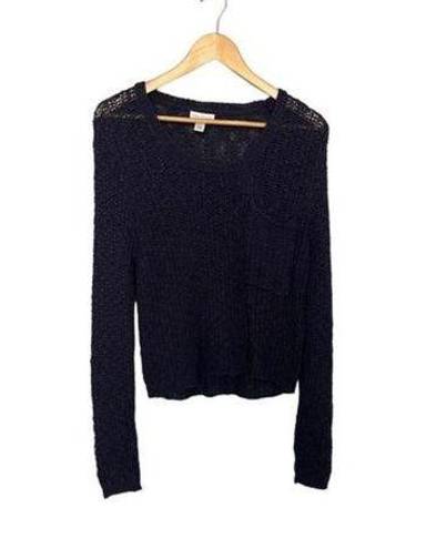 Full Tilt  Navy Blue Scoop Neck Knit Sweater Medium