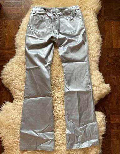 Guess 2000s era Y2K satin pants baby blue  flare low rise pants