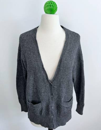 Joie sweater size Small gray cardigan rabbit fur removable