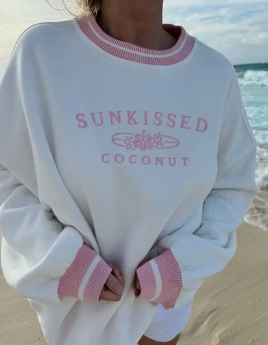 Sunkissed Coconut White And Pink Sweatshirt