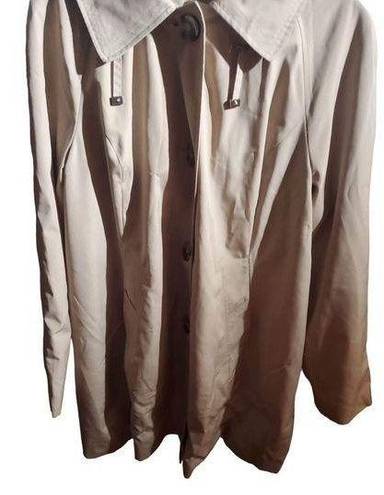 London Fog  size extra large tan colored hooded coat lined chest 48 inches