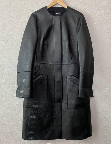 Akris  Black Lamb Nappa Leather Coat