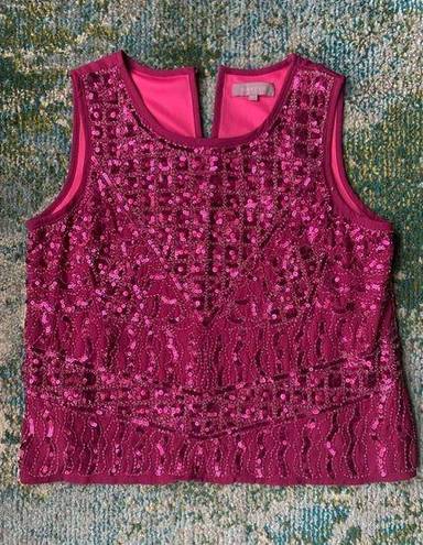 Harper  magenta sequined lined tank, size large