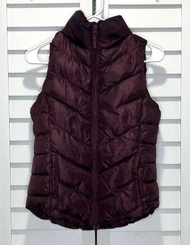 SO Puffer vest xs front pockets plum color winter sports athleisure