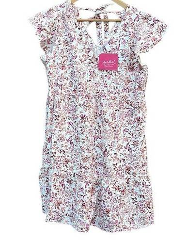 Isabel Maternity  Pink & White Floral Dress Linen Blend Medium NEW