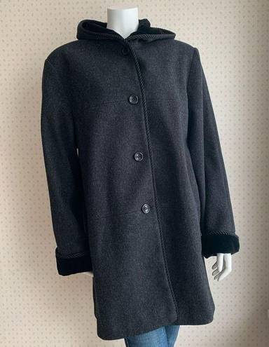 London Fog Vintage  Wool and Velvet Pea Coat Sz Extra Large PW9