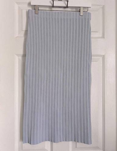 Proenza Schouler  Ribbed Knit Midi Skirt NWT Medium Light Blue