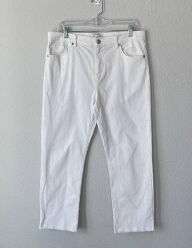 The Loft  White Straight Crop Jeans in size 12   