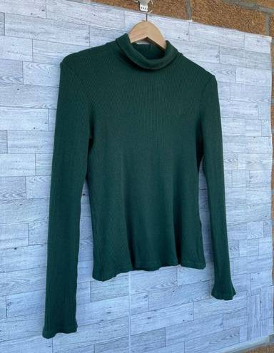 Lacausa  green rib tutleneck sweater size medium