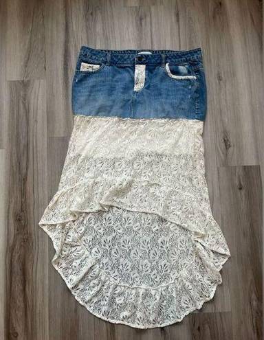 Aeropostale  11/12 Y2K Lace Denim Skirt