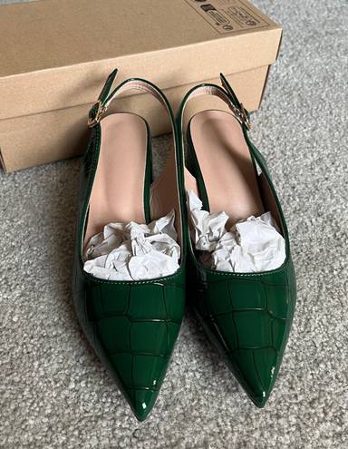 Green Slingback Heels Size 7