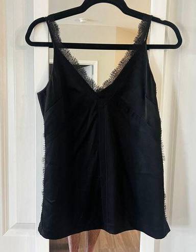 Jason Wu  Lace Trim Black Tank Blouse Size 2