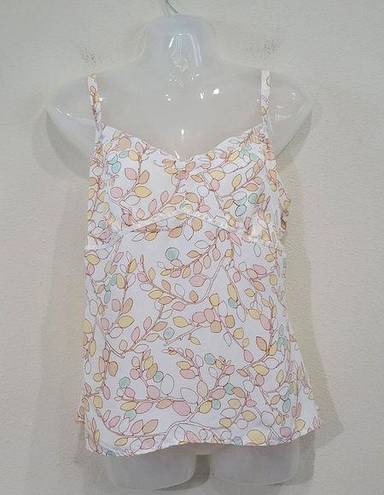 Gap  Silk Vintage Y2K Slip Tank Top Babydoll Floral Botanical Print Size Medium