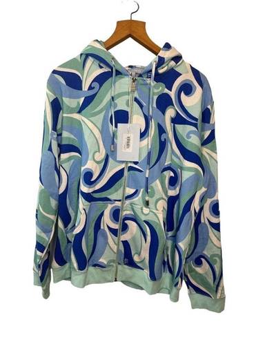 Hill House  The Allie Zip-Up in Ocean Kaleidoscope—Size XL