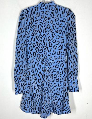 ALC Frank A.L.C. Sz 6 Marcella Leopard Print Silk Dress Long Sleeve