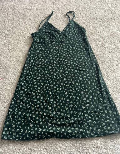 Brandy Melville Green Flower Dress