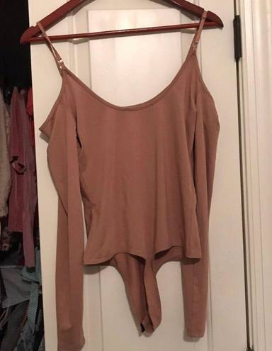 RD Style Basik By  Pink Bodysuit Cold Shoulder Mauve M