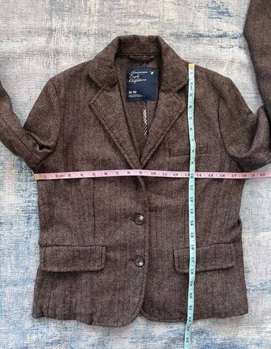 American Eagle  Outfitters Brown Herringbone 2 Button Wool Blend Blazer Medium