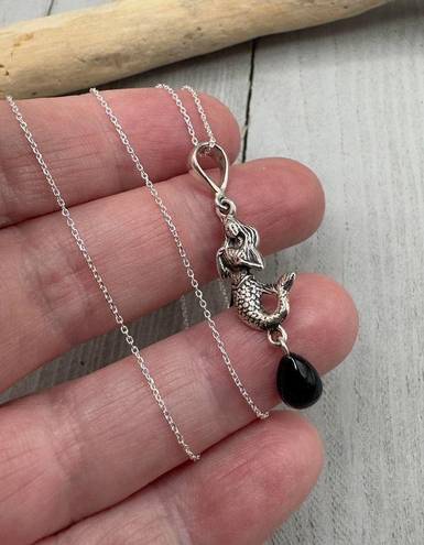 Onyx Mermaid Black  Sterling Silver Necklace