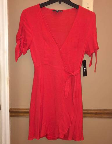 Philosophy Lulu’s My  Short Sleeve Red Wrap Dress XS