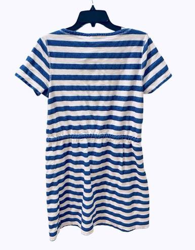 Talbots Blue White Striped Dress Beach Coverup M Nautical Preppy