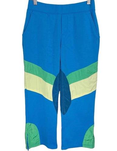 Free People Movement NEW  Flurry Retro Blue Combo Cropped Sweatpants Size Small